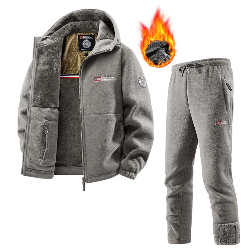 Damen Fleecejacke und Jogginghose Set Drune