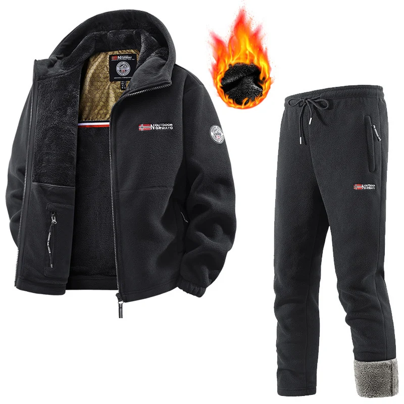 Damen Fleecejacke und Jogginghose Set Drune