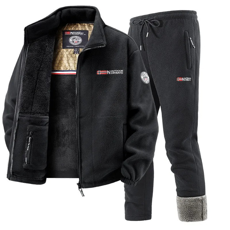 Damen Fleecejacke und Jogginghose Set Drune