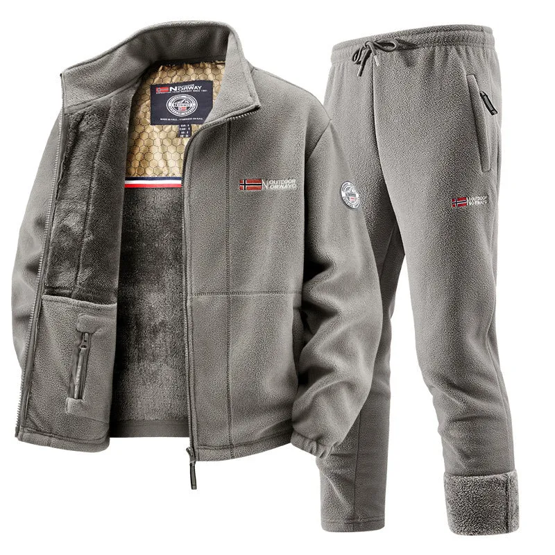 Damen Fleecejacke und Jogginghose Set Drune