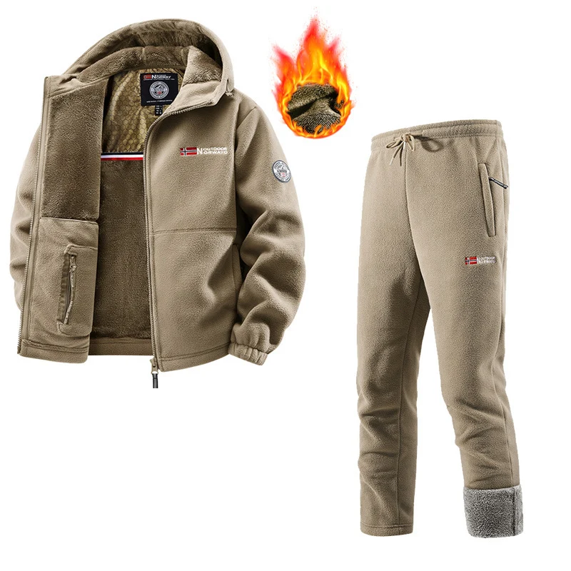 Damen Fleecejacke und Jogginghose Set Drune