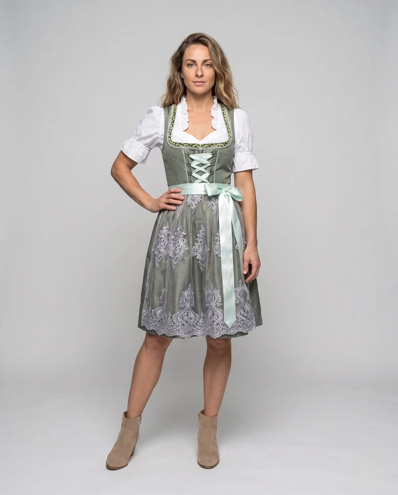 Damen Trachtenkleid mit feiner Spitzenstickerei Drune