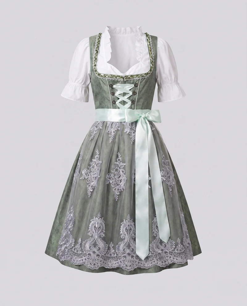 Damen Trachtenkleid mit feiner Spitzenstickerei Drune