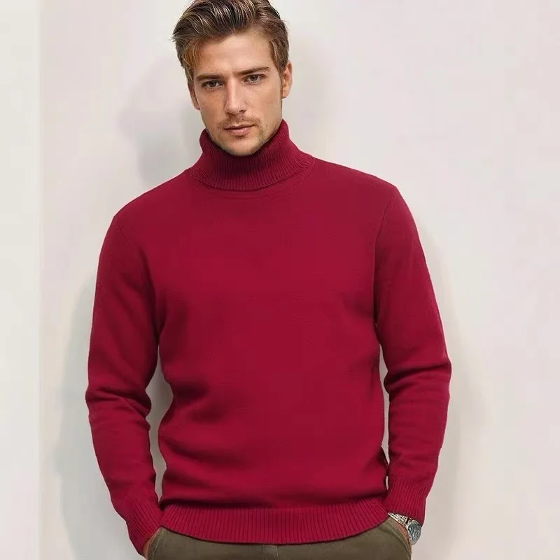 Herren nan feinstrick Rollkragenpullover mit schmaler Silhouette und gerippten Bündchen Drune