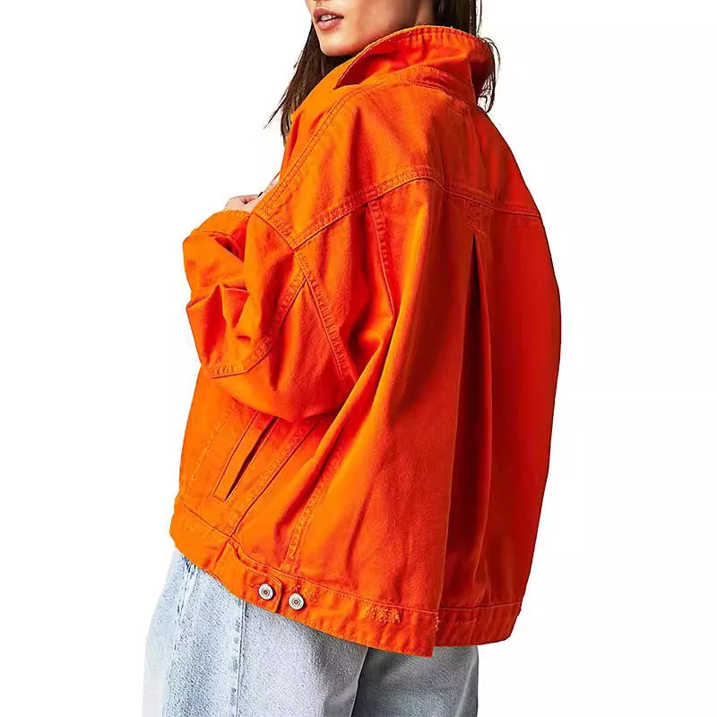 Damen lässige Jeansjacke im Oversized-Stil mit dekorativen Fransen Drune