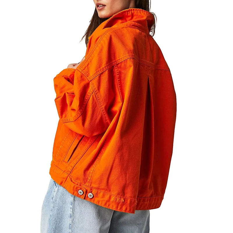 Damen lässige Jeansjacke im Oversized-Stil mit dekorativen Fransen Drune