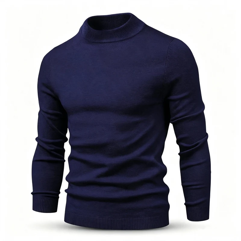Herren Feinstrickpullover mit kurzem Stehkragen und schmaler Passform Drune