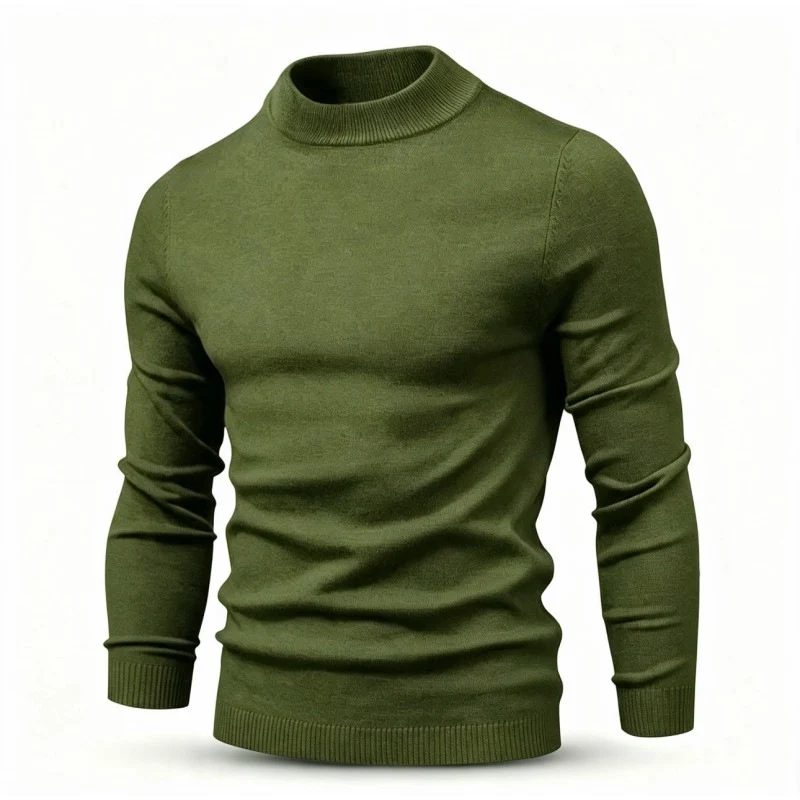 Herren Feinstrickpullover mit kurzem Stehkragen und schmaler Passform Drune