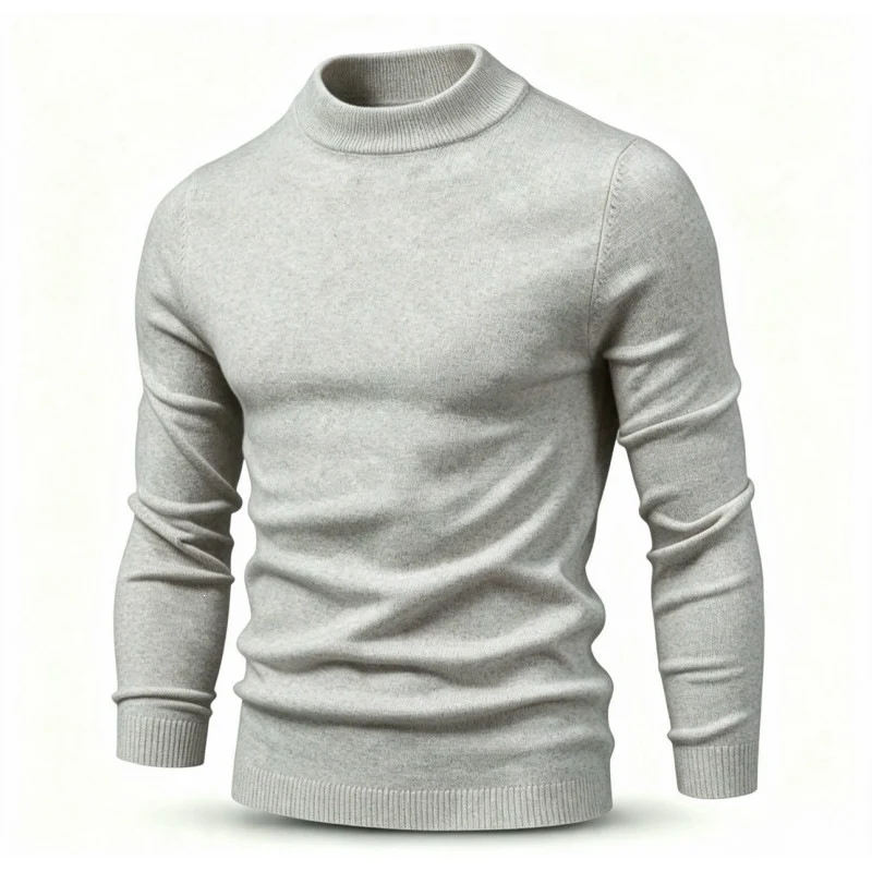 Herren Feinstrickpullover mit kurzem Stehkragen und schmaler Passform Drune