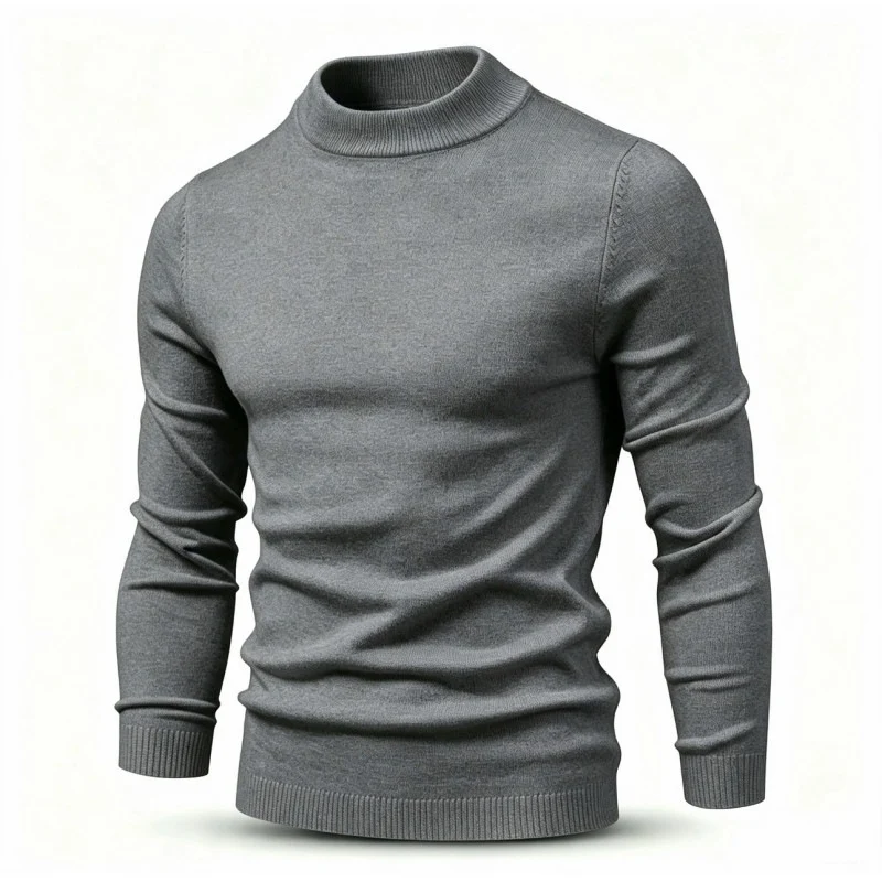 Herren Feinstrickpullover mit kurzem Stehkragen und schmaler Passform Drune