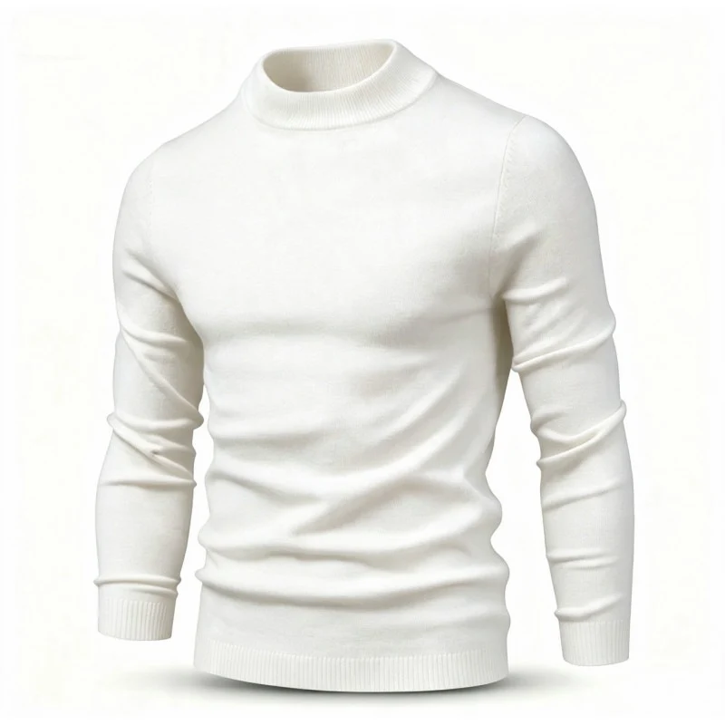 Herren Feinstrickpullover mit kurzem Stehkragen und schmaler Passform Drune
