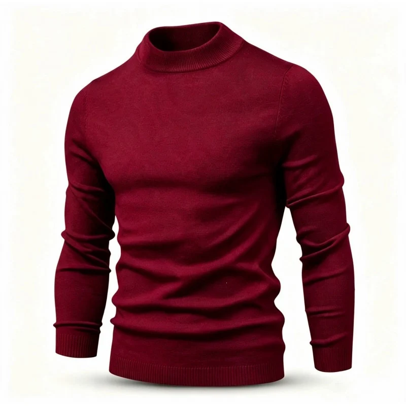 Herren Feinstrickpullover mit kurzem Stehkragen und schmaler Passform Drune