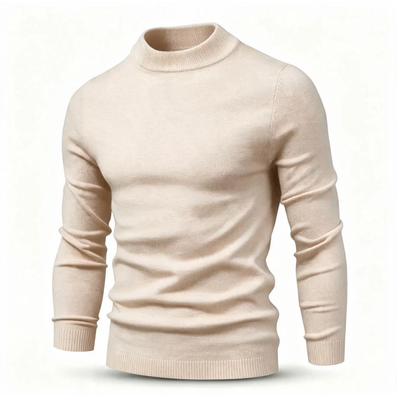 Herren Feinstrickpullover mit kurzem Stehkragen und schmaler Passform Drune