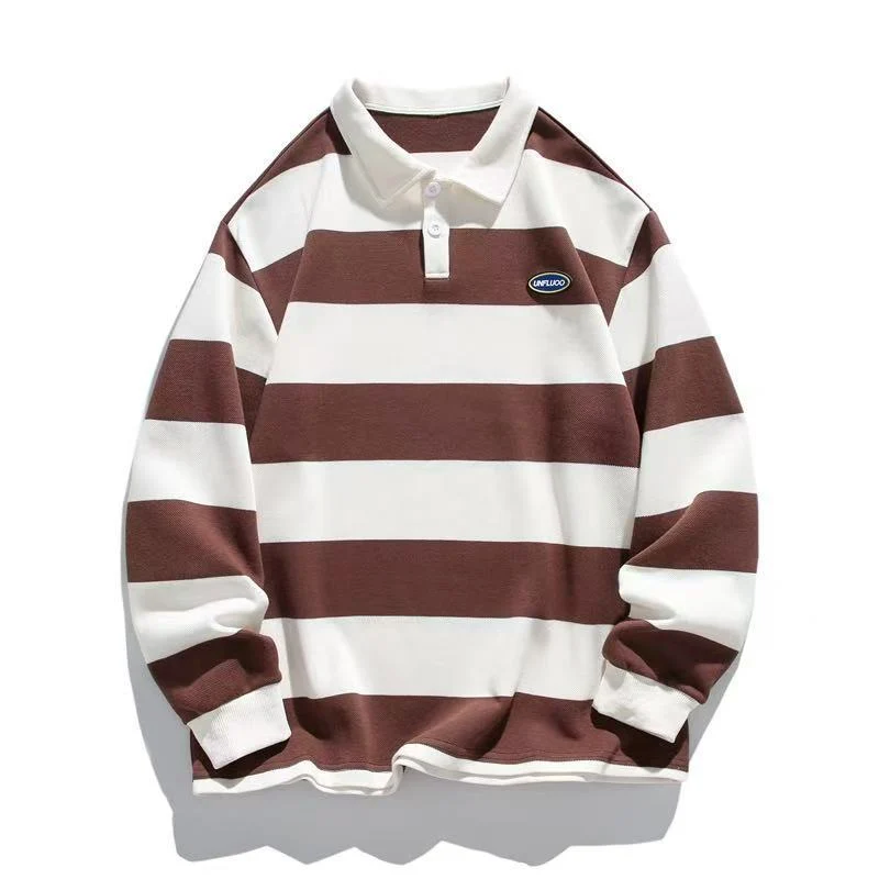 Herren Langarm Poloshirt im Streifen Look Drune