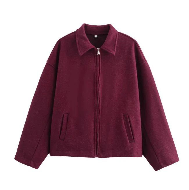 Damen stylische Übergangsjacke mit hohem Kragen und Reißverschluss Drune