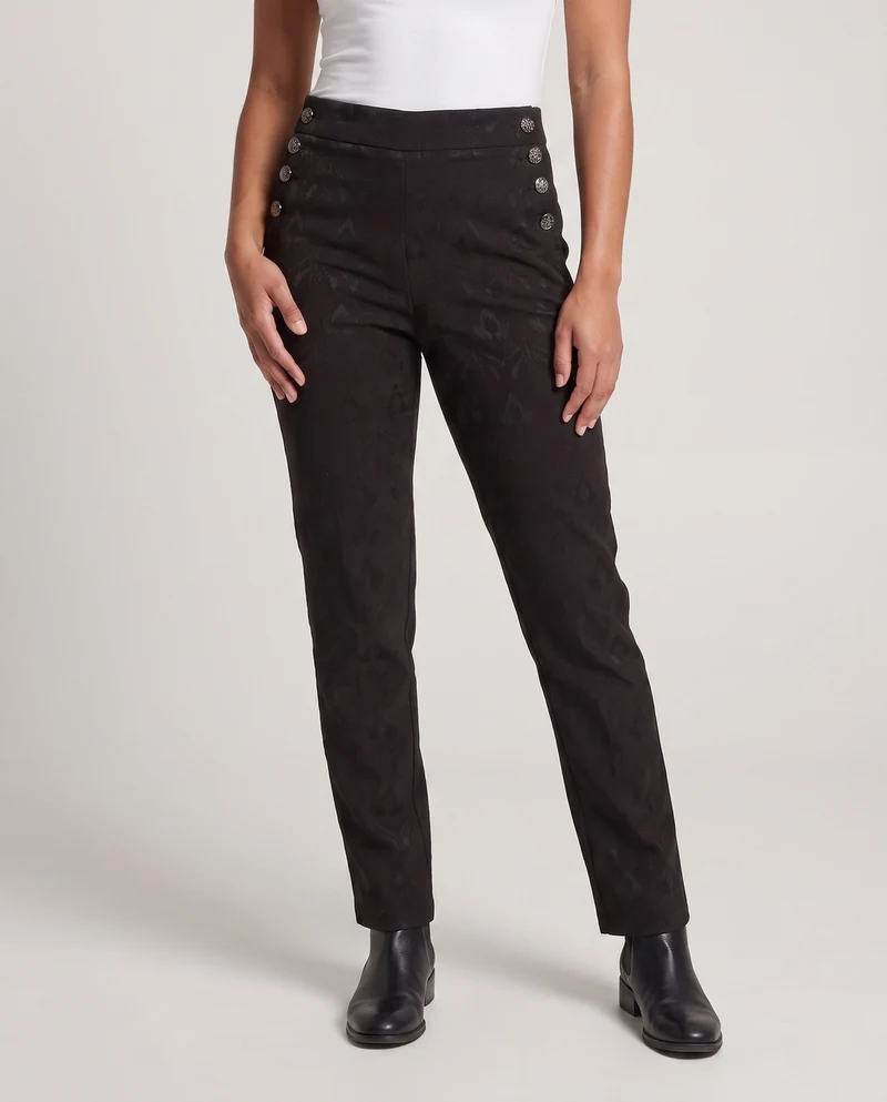 Damen elegante Hose mit modischen Knöpfen Drune