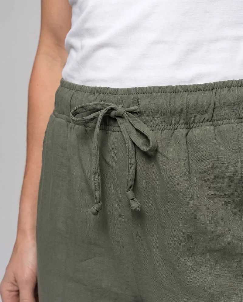Damen elegante Freizeithosen mit elastischem Bund und seitlichen Schnürdetails Drune