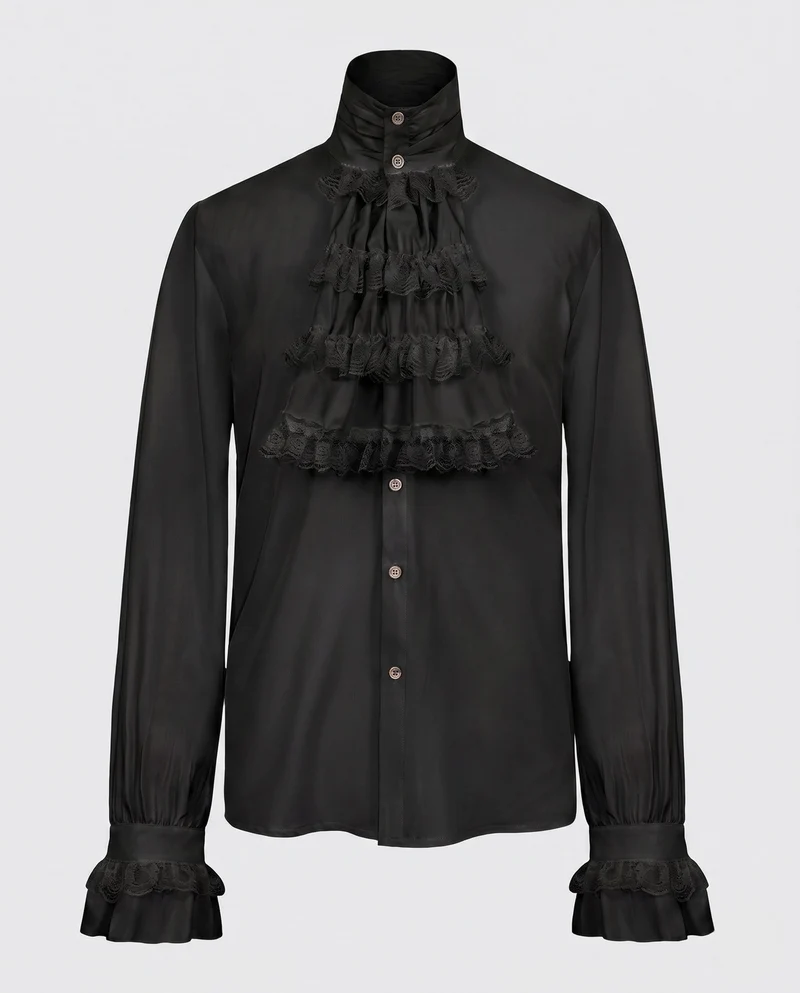 Damen elegante Rüschbluse mit exquisiten Spitzen Details Drune