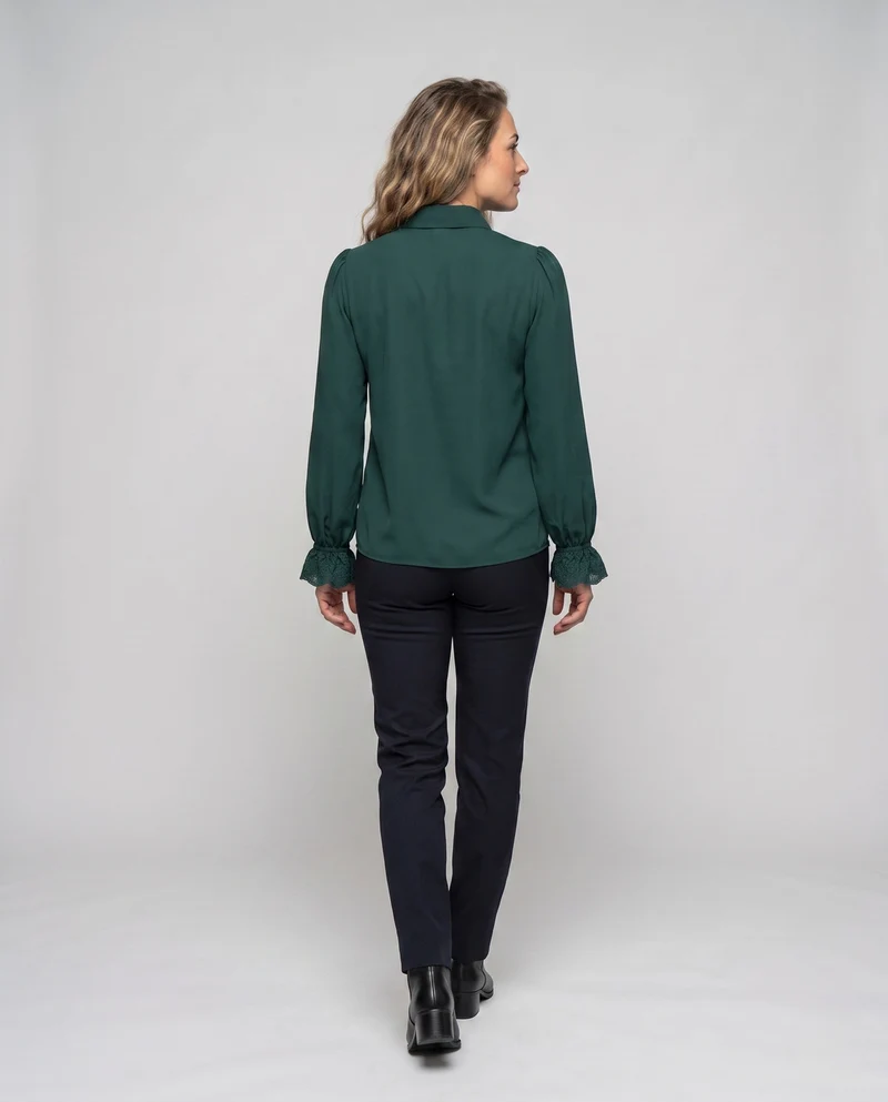 Damen elegantes Rüschenshirt mit dekorativen Details Drune