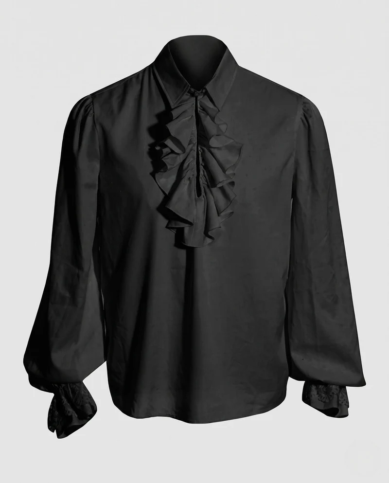 Damen elegantes Rüschenshirt mit dekorativen Details Drune
