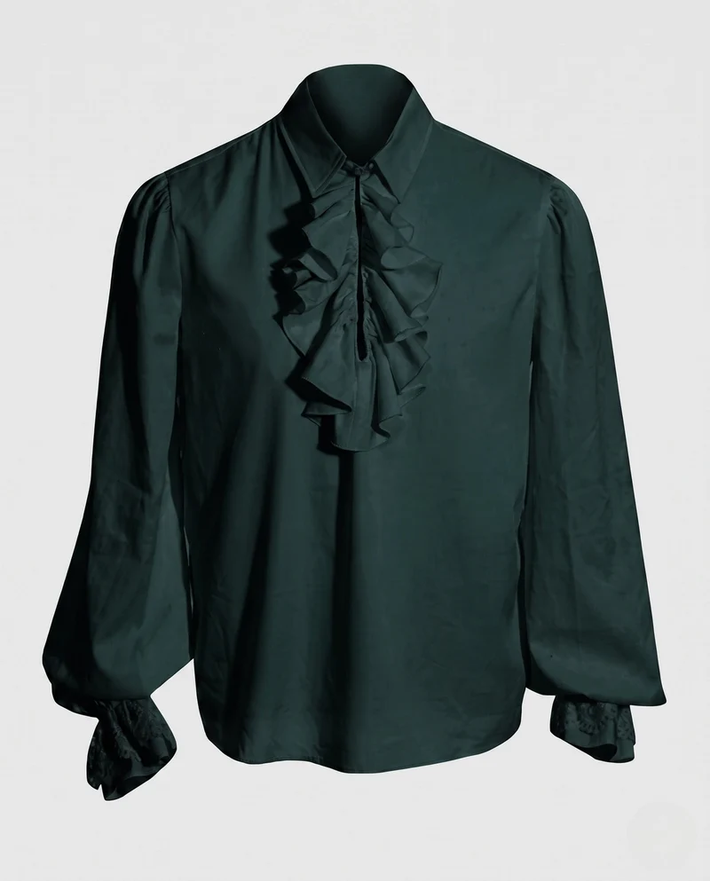 Damen elegantes Rüschenshirt mit dekorativen Details Drune