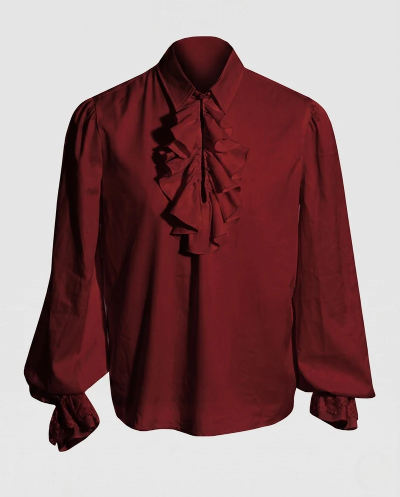Damen elegantes Rüschenshirt mit dekorativen Details Drune