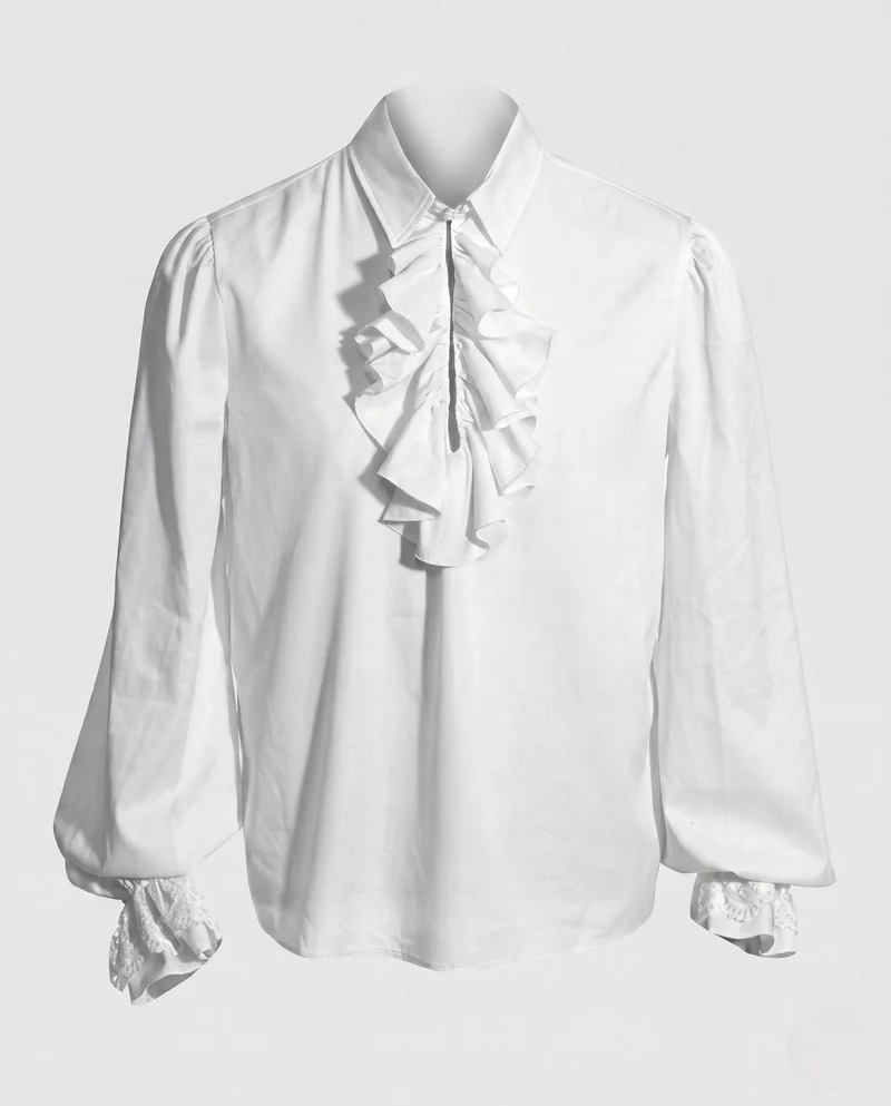 Damen elegantes Rüschenshirt mit dekorativen Details Drune