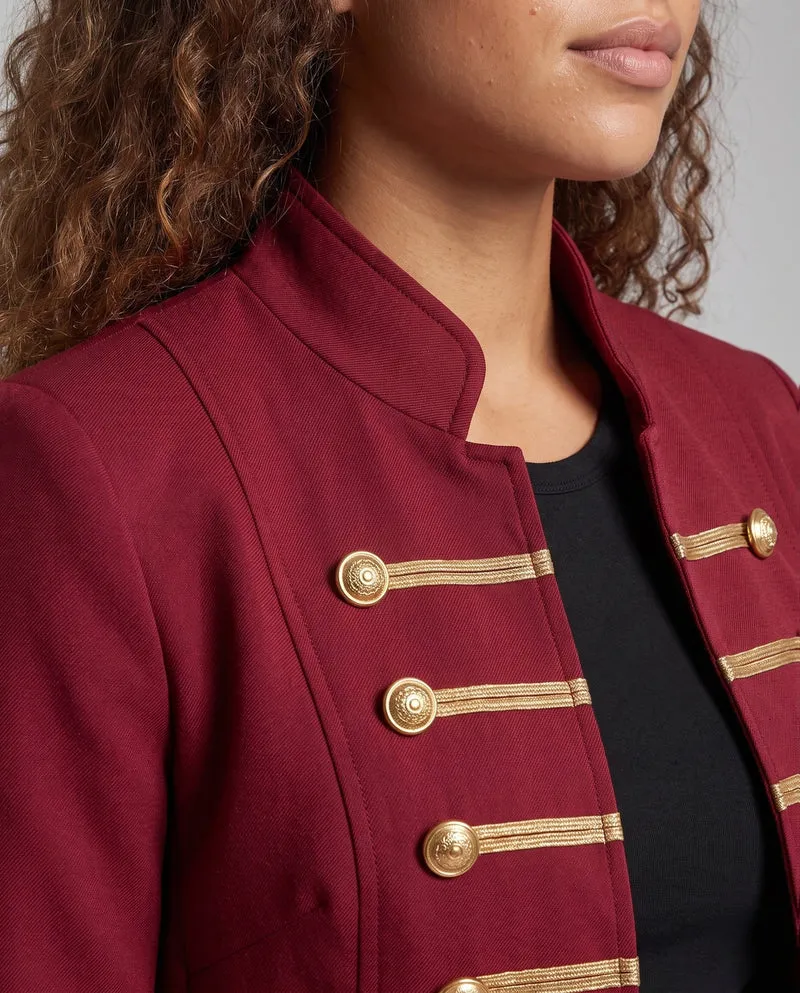 Damen Militärkragenjacke mit goldenen Knöpfen Drune