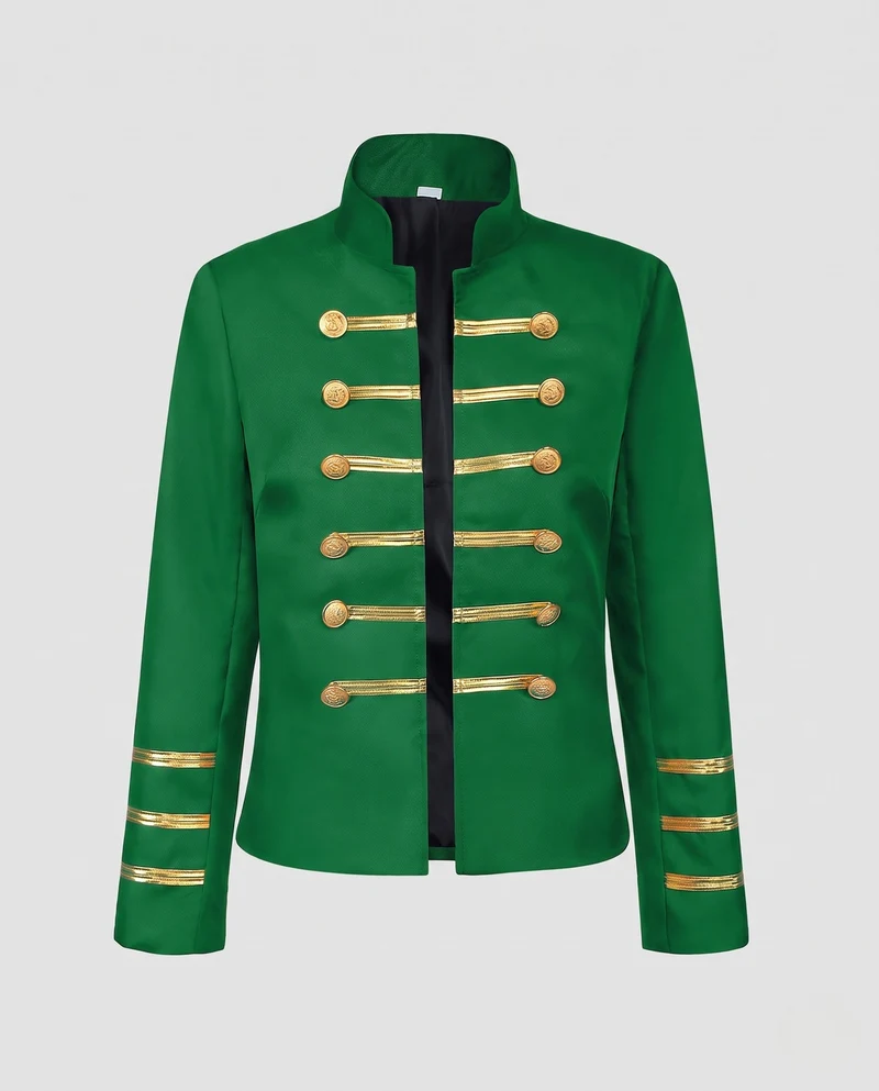 Damen Militärkragenjacke mit goldenen Knöpfen Drune