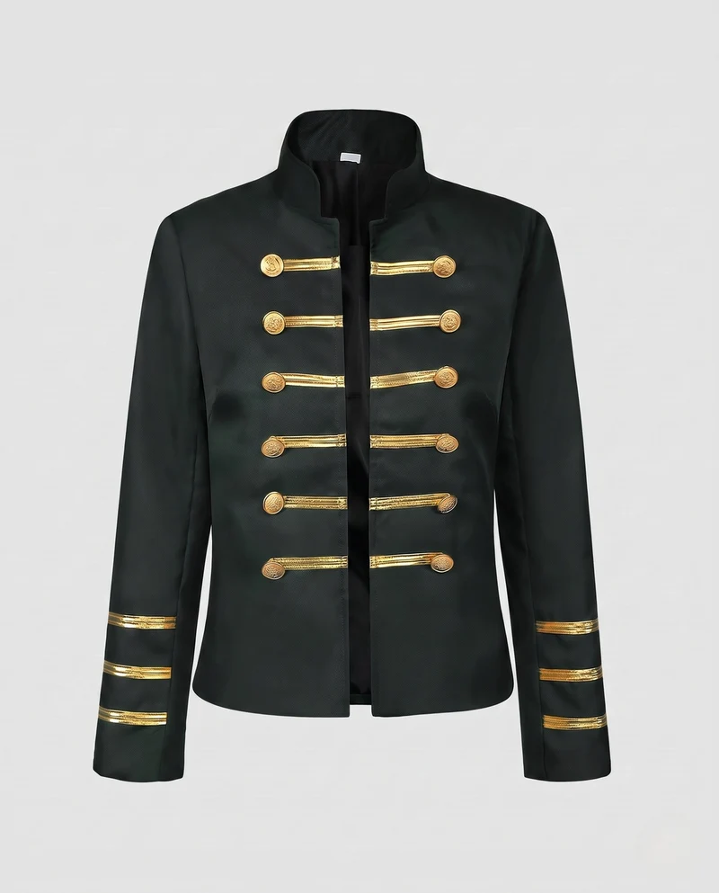 Damen Militärkragenjacke mit goldenen Knöpfen Drune