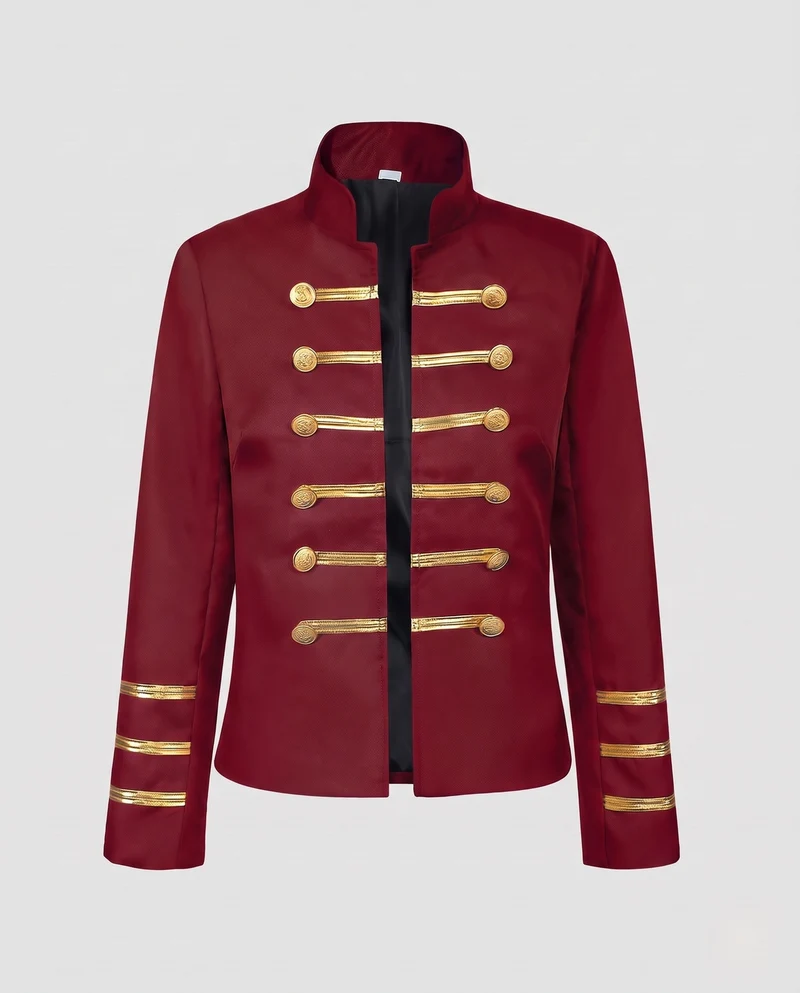 Damen Militärkragenjacke mit goldenen Knöpfen Drune