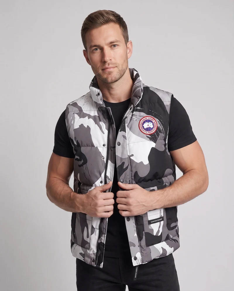 Herren isolierte Pufferweste mit hohem Stehkragen, winddichter Vorderseite und multifunktionalen Taschen Drune