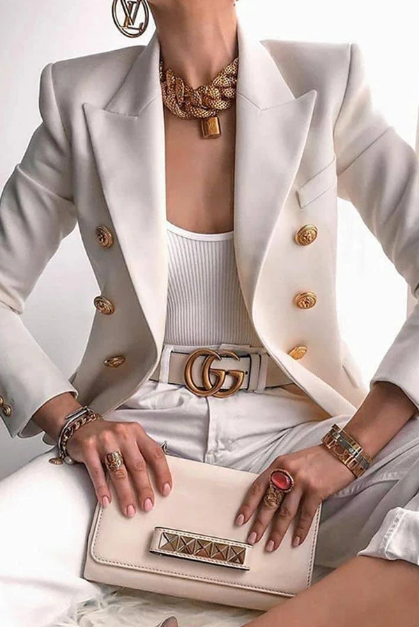 Drune | Blazer Doppelreihiger Blazer mit Goldenen Knöpfen