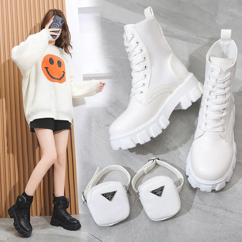 Damen Chunky Boots mit praktischem Seitentaschen-Design Drune