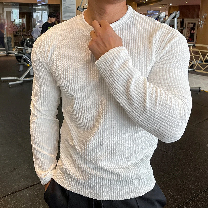Herren Langarmshirt mit strukturiertem Gewebe Drune