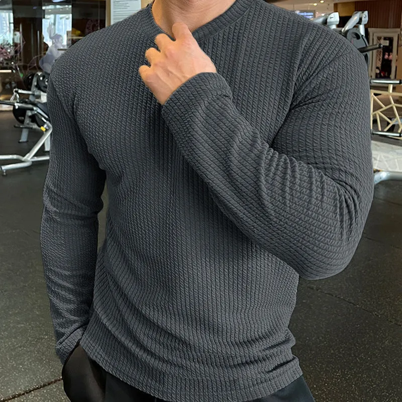 Herren Langarmshirt mit strukturiertem Gewebe Drune