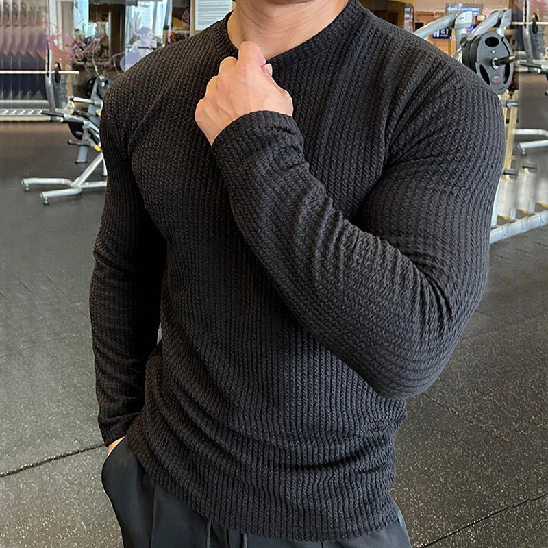 Herren Langarmshirt mit strukturiertem Gewebe Drune