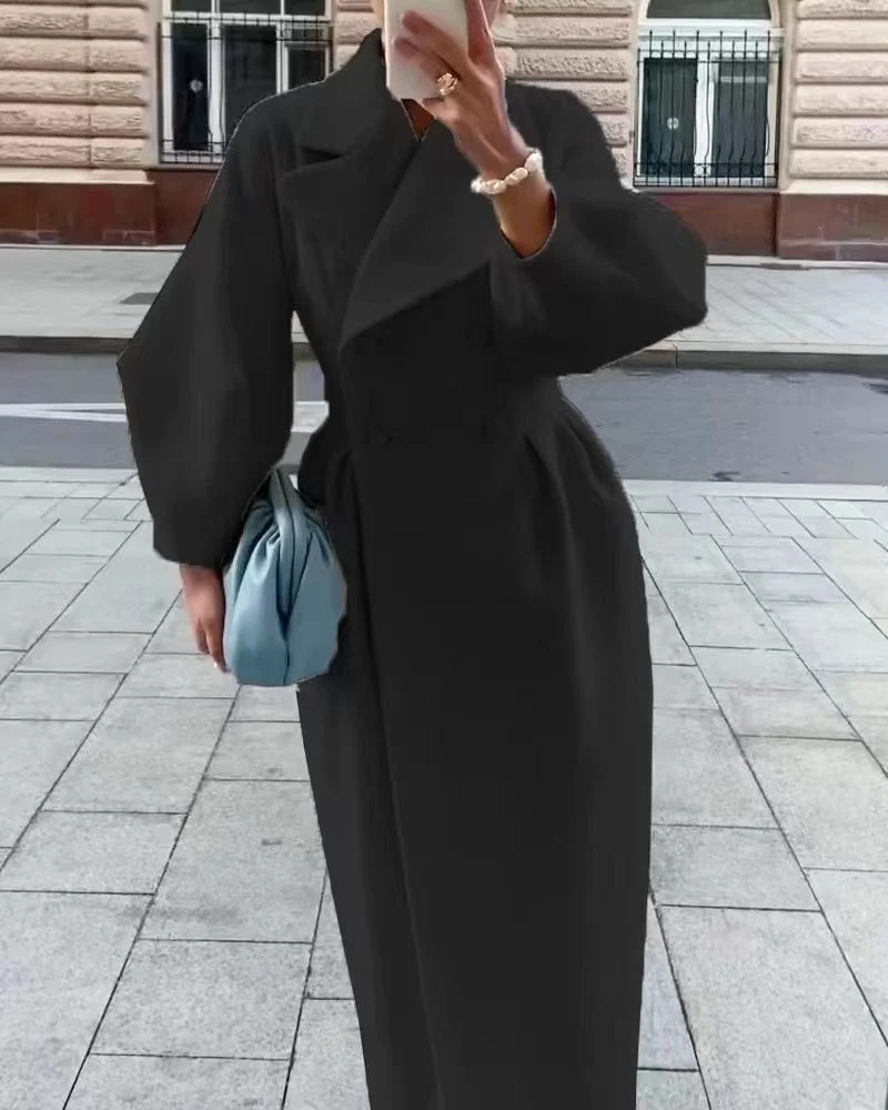 Damen Eleganter Trenchcoat mit tailliertem Schnitt und seitlichem Schlitz Drune