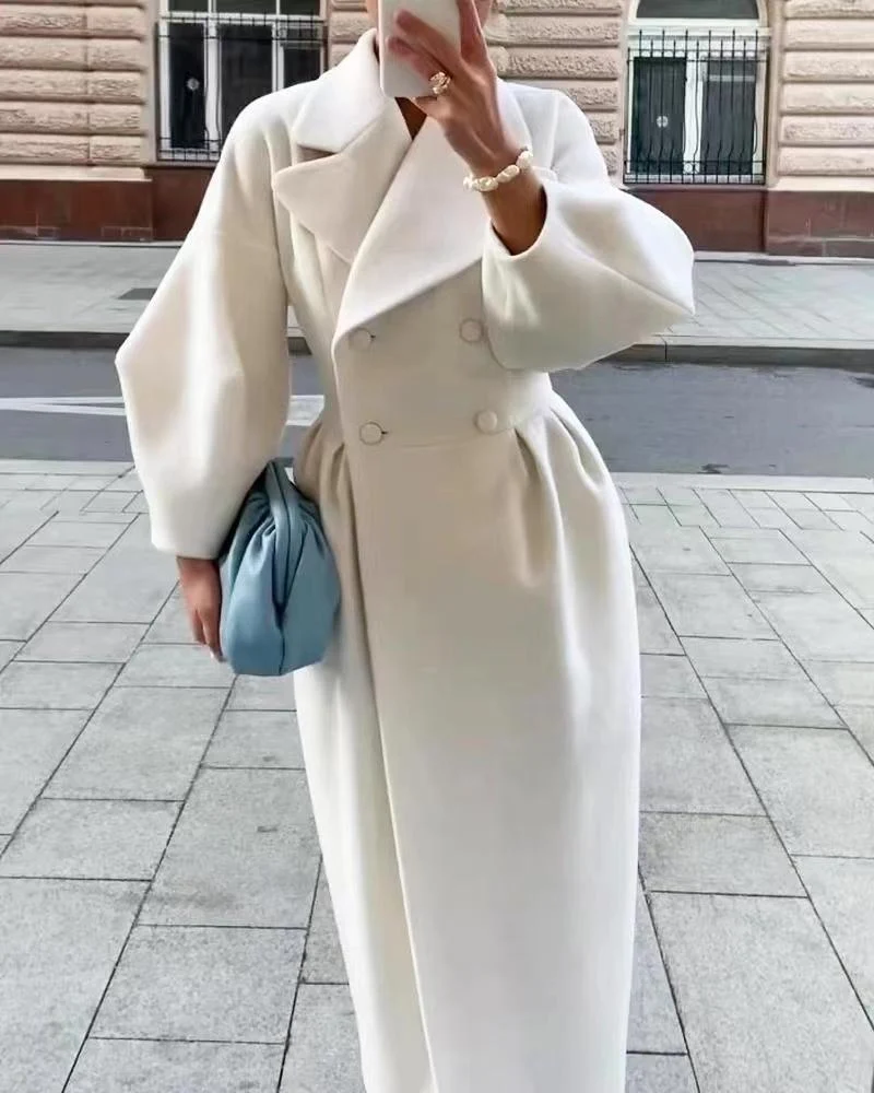 Damen Eleganter Trenchcoat mit tailliertem Schnitt und seitlichem Schlitz Drune