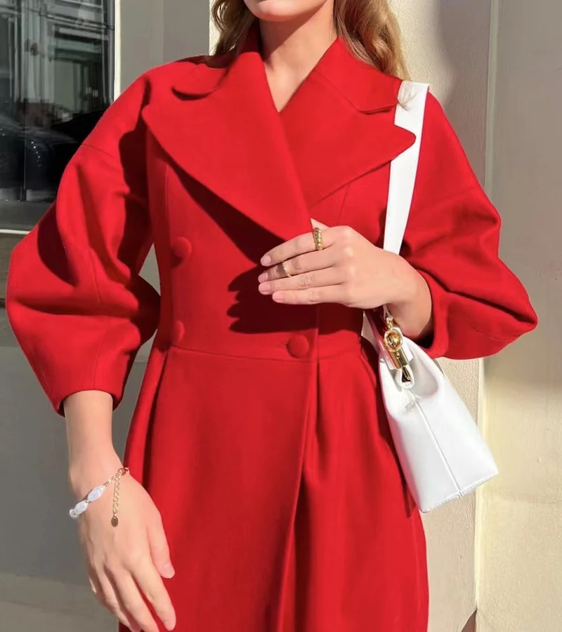 Damen Eleganter Trenchcoat mit tailliertem Schnitt und seitlichem Schlitz Drune