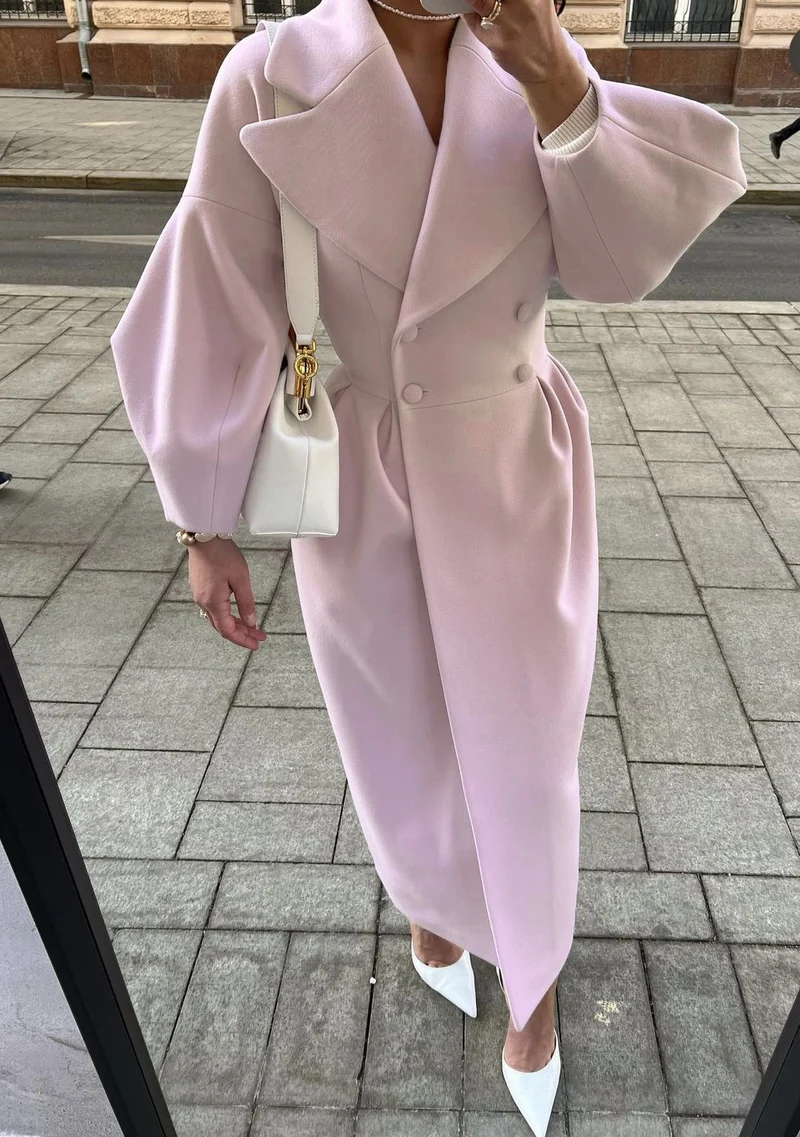 Damen Eleganter Trenchcoat mit tailliertem Schnitt und seitlichem Schlitz Drune