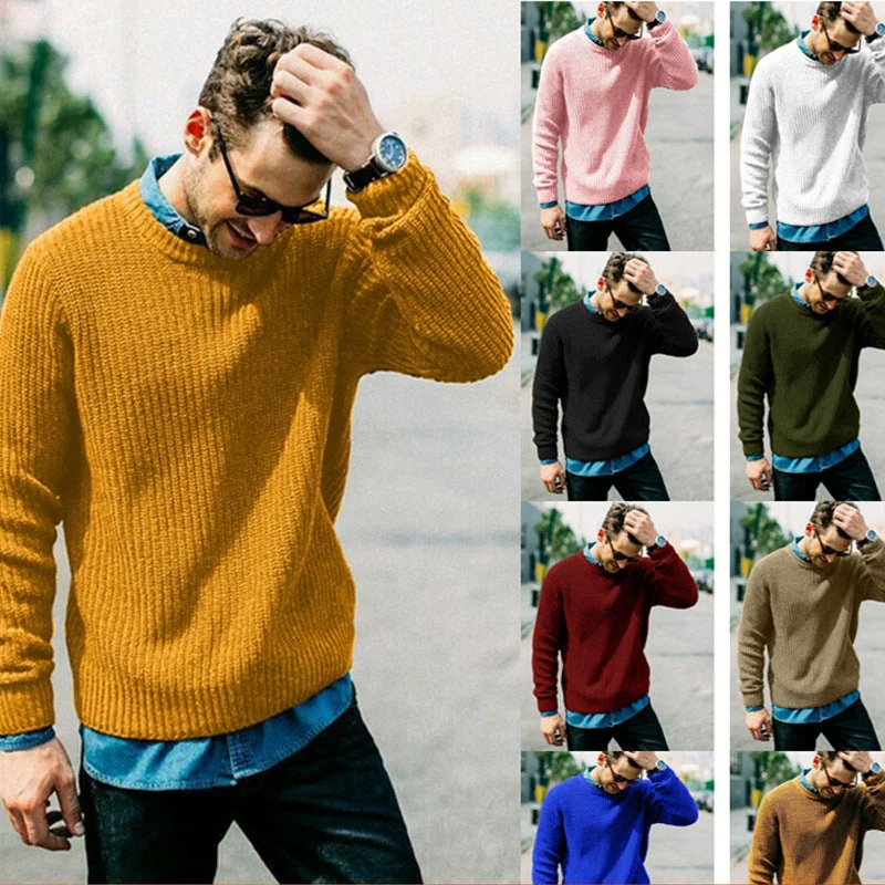 Herren Strickpullover mit Rundhalsausschnitt Drune