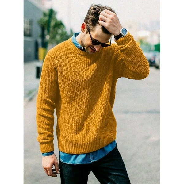 Herren Strickpullover mit Rundhalsausschnitt Drune