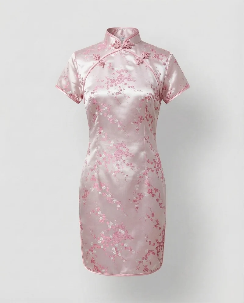 Damen Qipao-Oberteil Satinoptik Mandarin-Kragen