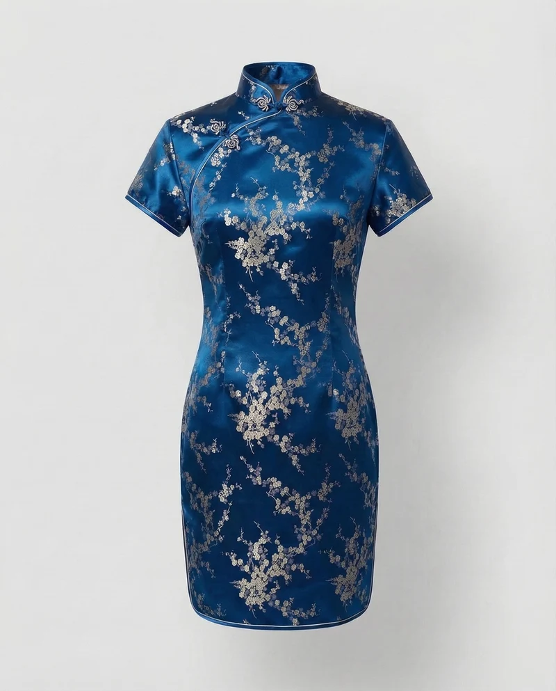 Damen Qipao-Oberteil Satinoptik Mandarin-Kragen