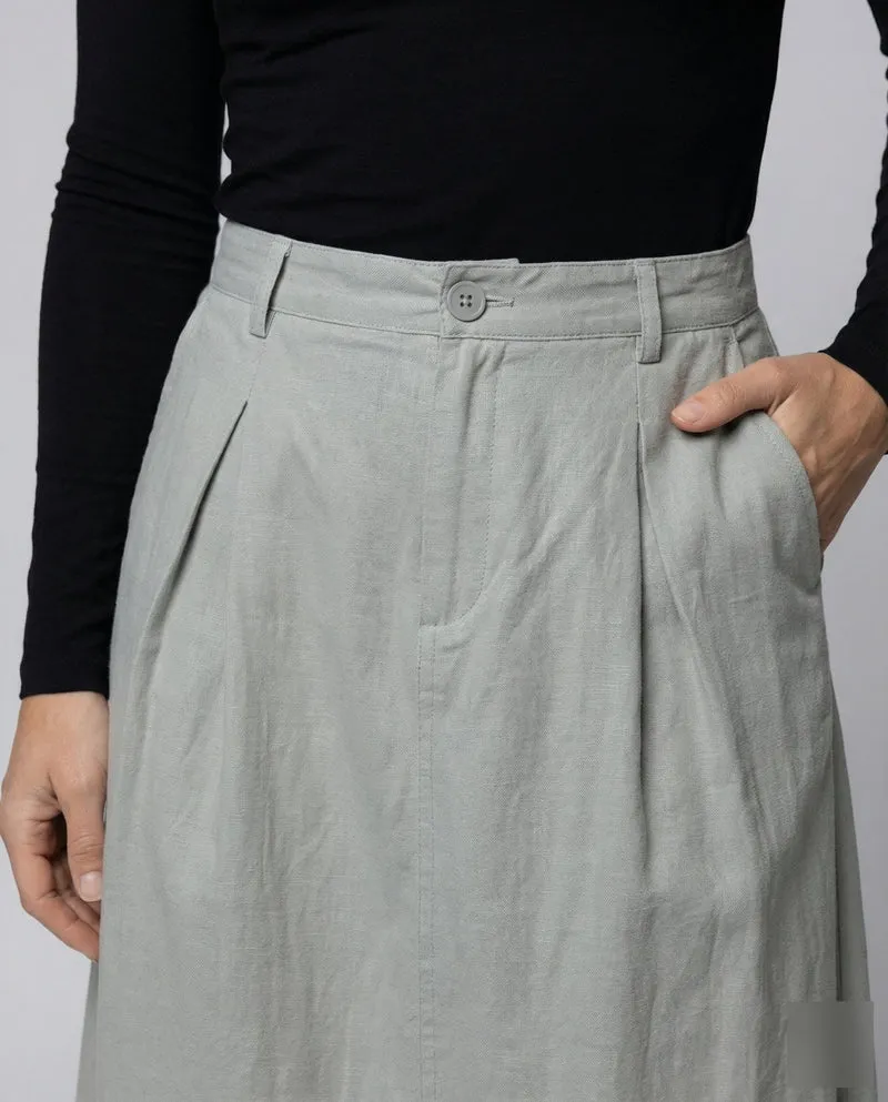 Damen Bequeme Ballonförmiger Saum Baumwollmischung Maxirock