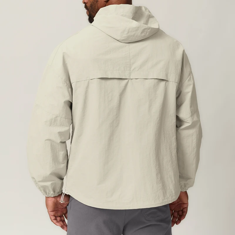 Herren Leichte Windjacke mit regulierbarem Kragen und seitlichen Reißverschlusstaschen Drune