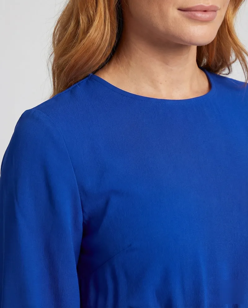 Damen Abendkleid Bodenlang Taillendrapierung Ballonärmel