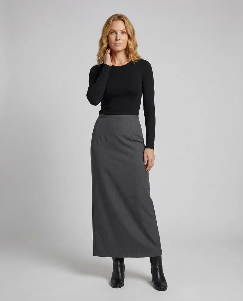 Damen Maxirock Schlitz Elegant