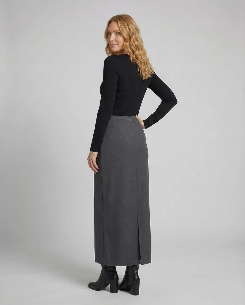 Damen Maxirock Schlitz Elegant